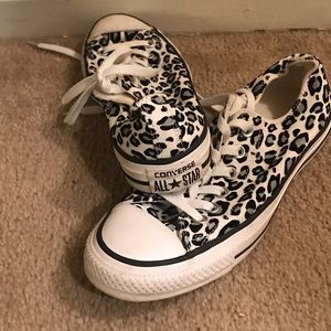 Cheetah print converse shoes